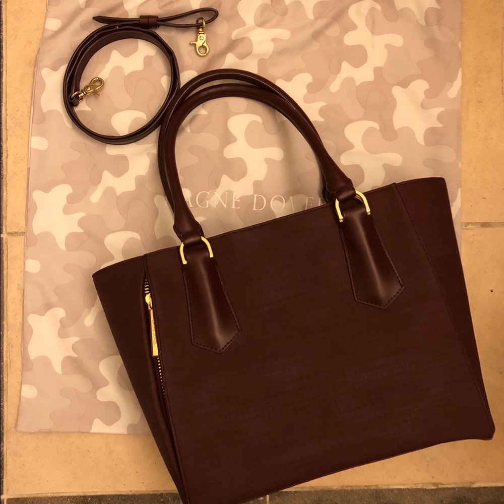 Dagne Dover Midi Tote in Oxblood